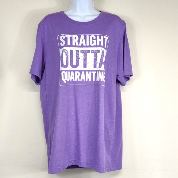 Women's Straight Outta Quarantine Purple XL Graphic Tshirt - Picture 8 of 8